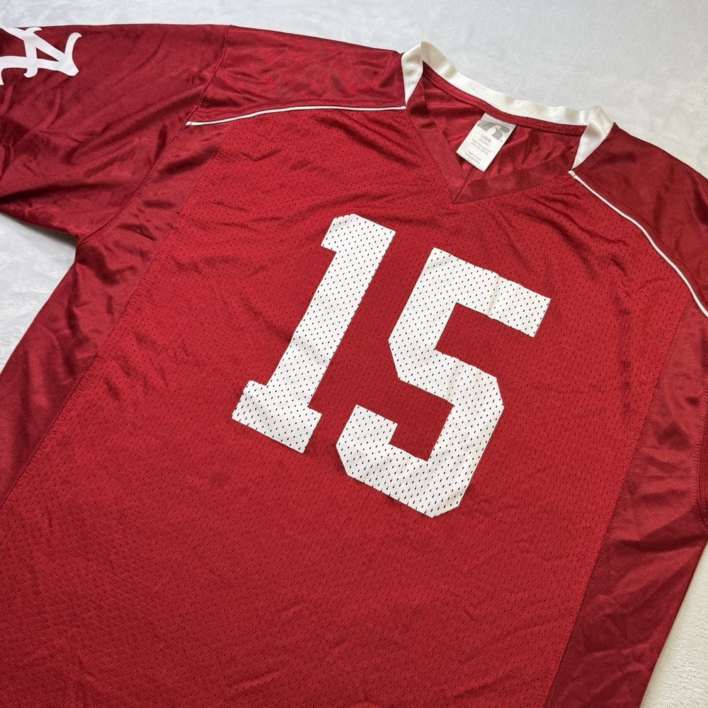 Alabama Crimson Tide #15 Jersey Shirt Large Russell Athletic NCAA Red